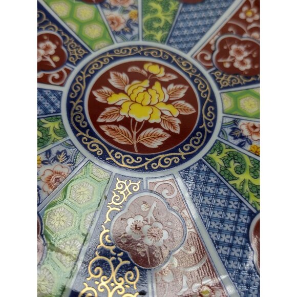 Japanese Imari Ware Decorative Plate Floral Geometric Design Collectors Item 6 1 - Picture 15 of 17